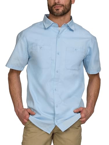 Wrangler Men's Big and Tall Short Sleeve Poplin Button Up Shirt Relaxed Fit - image 1