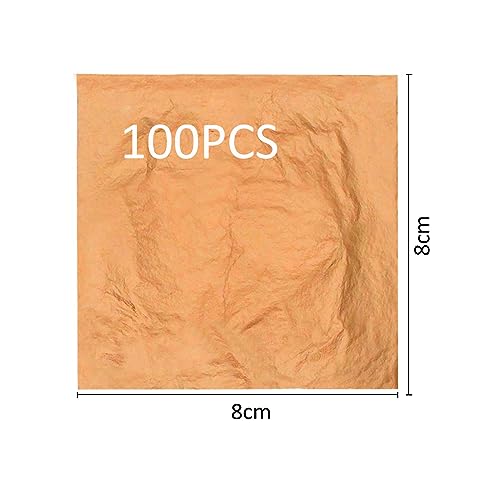 200 Sheets Rose Gold Leaf Sheets, Gilding Foil Paper, Gold Foil Sheet for Paintings Arts Crafts Nail Handcrafts Frames Furniture Decoration - Image 2