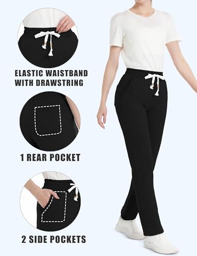 MAGCOMSEN Women's Sherpa Lined Sweatpants with Pockets Warm Thick Fleece Winter Casual Lounge Pants4