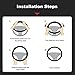 Ergocar Round Shape Carbon Fiber & Microfiber PU Leather Steering Wheel Cover Anti-Slip Car Steering Wheel Protector Breathable Sweat Absorbent Sport for Diameter 38cm（15