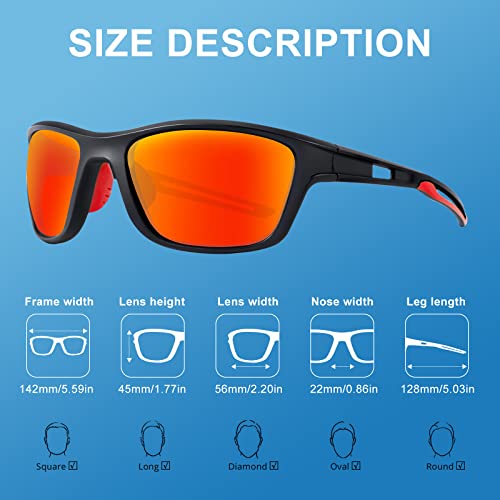 OKH 2 Pack Polarised Cycling Sunglasses Wrap Around Men Women Retro Sun Glasses UV Protection Outdoors Sports Biking Running Fishing Hiking Driving Eyewear with Rope Strap - Image 3