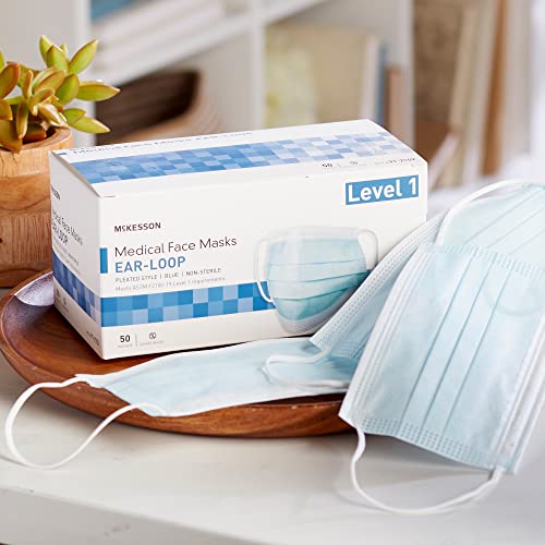 McKesson Medical Face Masks, Level 1, Non-Sterile, Blue, 7 x 3.75 in, 50 ct - image 5