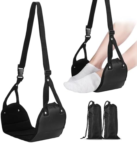 Poggiapiedi per Aereo, 2 Pezzi Amaca per Piedi, Accessorio da Via...