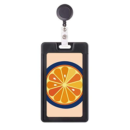 Porte-badge rétractable avec enrouleur fluide et motif orange O Alphabet