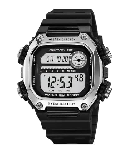 Image of Time Up Digital Dial Finer-Quality Material Square Shape Waterproof,Alarm,Night-Light Watch for Men & Women- WF124-X