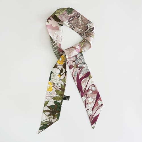 JERLA 100% Mulberry silk Scarf Bag scarf Head Hair Ribbon Handbag Handle wrap Tie Bundle Neckerchief Scarf for women3
