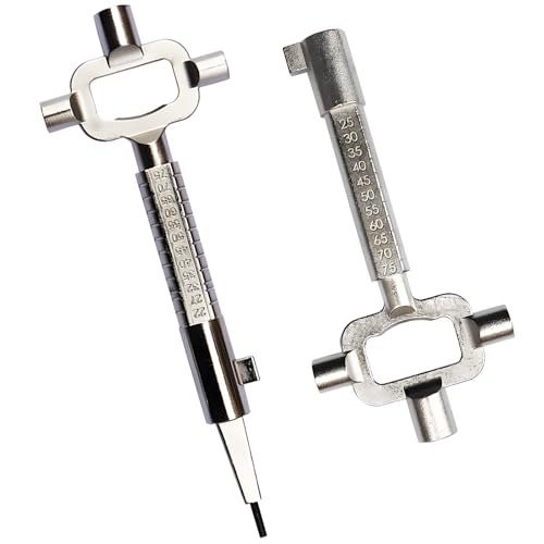 JIHXYER Universal Bauschlüssel, 2 Stück Architektenschlüssel, Robust aus Zinklegierung Schaltschrankschlüssel, für Schaltschränke, Türen und Sicherheitsschlösser, Silber
