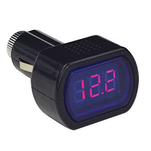 Générique Voltmètre Testeur Voltage Batterie Allume-cigare DC 12-24V Numérique Automatique