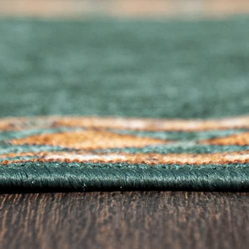 Alfombra de pasillo verde clásica de 67x425 cm transitable 6