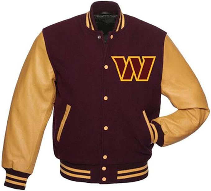 American Football Club Washingtoon Com-manders Wool & Faux Leather Premium Quality Varsity team Jacket for Men2