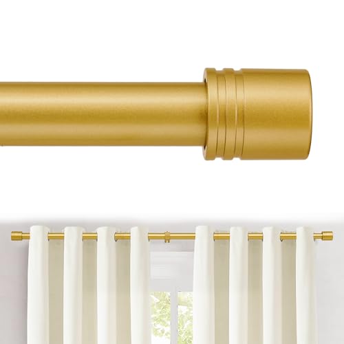 ASULUPHY Gold Curtain Rod, 1 Inch Diameter Heavy Duty Curtain Rods for Window 48-84 in, Long Curtain pole with Thicker Brackets, AdjustableCurtain Rod for Sliding Doors, Living Room, Bedroom, Patio by ASULUPHY - Used condition - CA$22.89