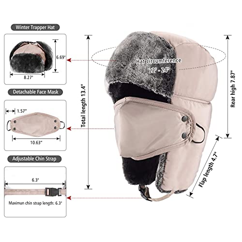 Image of mysuntown Winter Hats for Women Men Trapper Ushanka Hat with Ear Flaps
