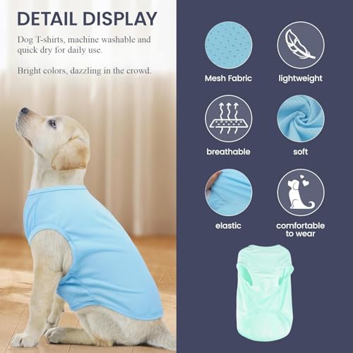 Hunde Shirt Sommer, Kühlwesten für Hunde, Hund UV Schutz T-Shirt, Hundekostüm, Hundehemd Tshirt, Haustier Tshirt für Kleine Mittelgroße Hund Katzen, Haustier Kleidung für Chihuahua, Yorkie (Grün,M)