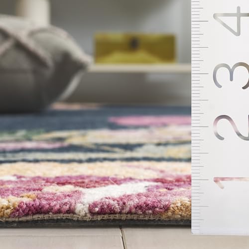 Tapete SAFAVIEH 5x8 Navy y Rosa, Lana, Hecho a Mano miniatura 4
