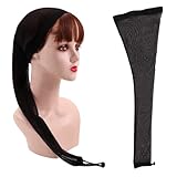 Votinu 28 inches Long Hair Weave Sleeve Cap for Wig, Extra Long Wig Cap Breathable Stretchy Hairnets Braids Sleeve With Elastic Band For Bun Faux Locs Dreadlock Boxbraids Crochet (Black)