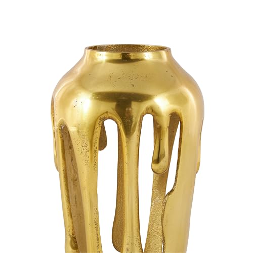 Image of Deco 79 Aluminum Metal Abstract Vase, Vase 7 inch x 7 inch x 15 inch, Gold