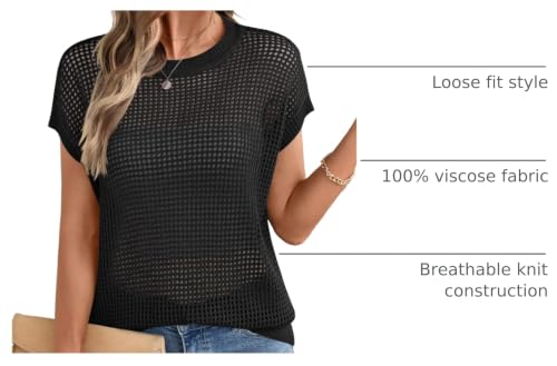 Image of Ivicoer Womens Summer Tops Crochet Cap Sleeve Sweater Hollow Out Beach Vacation Clothes Trendy 2026