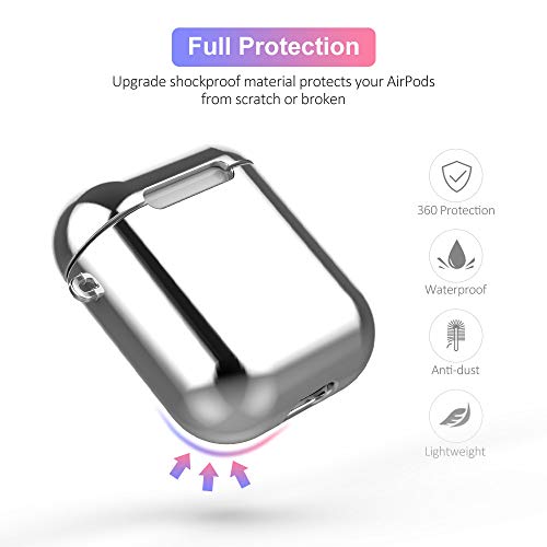 Reflying Case Compatible For Airpods [1St And 2Nd Gen], Soft Tpu Plated Case Shockproof Protective Cover Compatible With Airpods & Airpods 2019 [Front Led Visible] - Silver #TOP2
