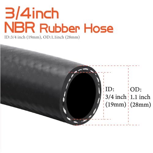 Image of 3 /4 inch Fuel Transfer Hose 20FT,Farm Pump Hose with Male NPT Fittings for Gasoline,Diesel,Biodiesel