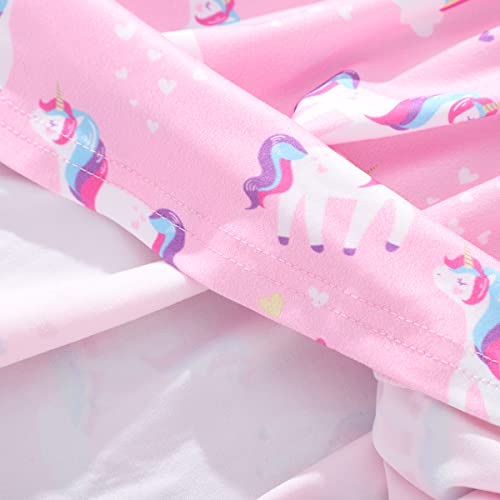 Little Girls Unicorn Dress Casual Pink Summer Dress Backless Beach Sundress Birthday Party Dress 1-6 Years (1306-1T) #TOP5