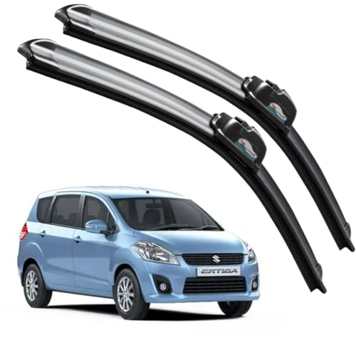 Image of Frameless Rubber Car Wiper Blades Set of 2 Compatible with (Ertiga Old (2012-2017) (D-21,P-14))