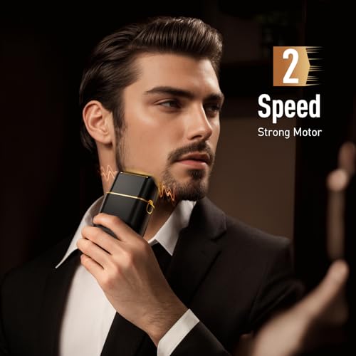 Image of Professional Foil Shaver for Men: Electric Razor with High-Speed Dual Blades & 2-Speed Motor - USB-C Rechargeable, LED Display, Waterproof for Travel & Home Use