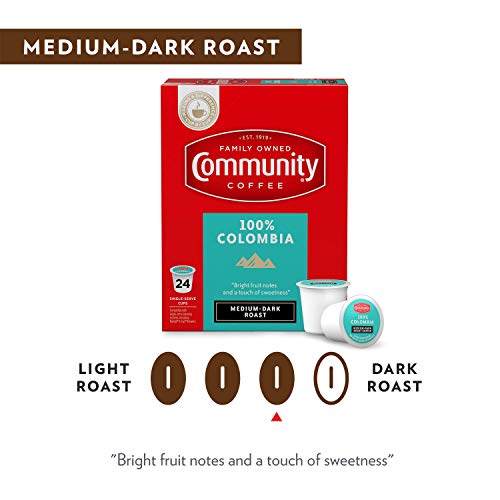 Image of Community Coffee 100% Colombia Coffee Pods, Medium Dark Roast, Compatible with Keurig 2.0 K-Cup Brewers,12 Count (Pack of 3)