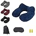 Vivezen - Coussin, oreiller de voyage gonflable avec bouchons d’oreilles, masque de nuit et sac de rangement - 4 coloris