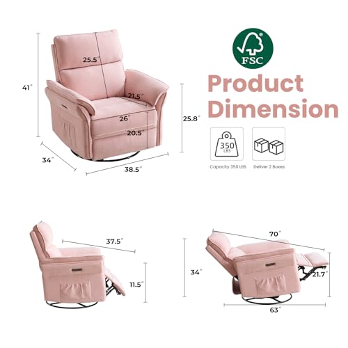 Sillón Recliner Plegable rosa miniatura 2