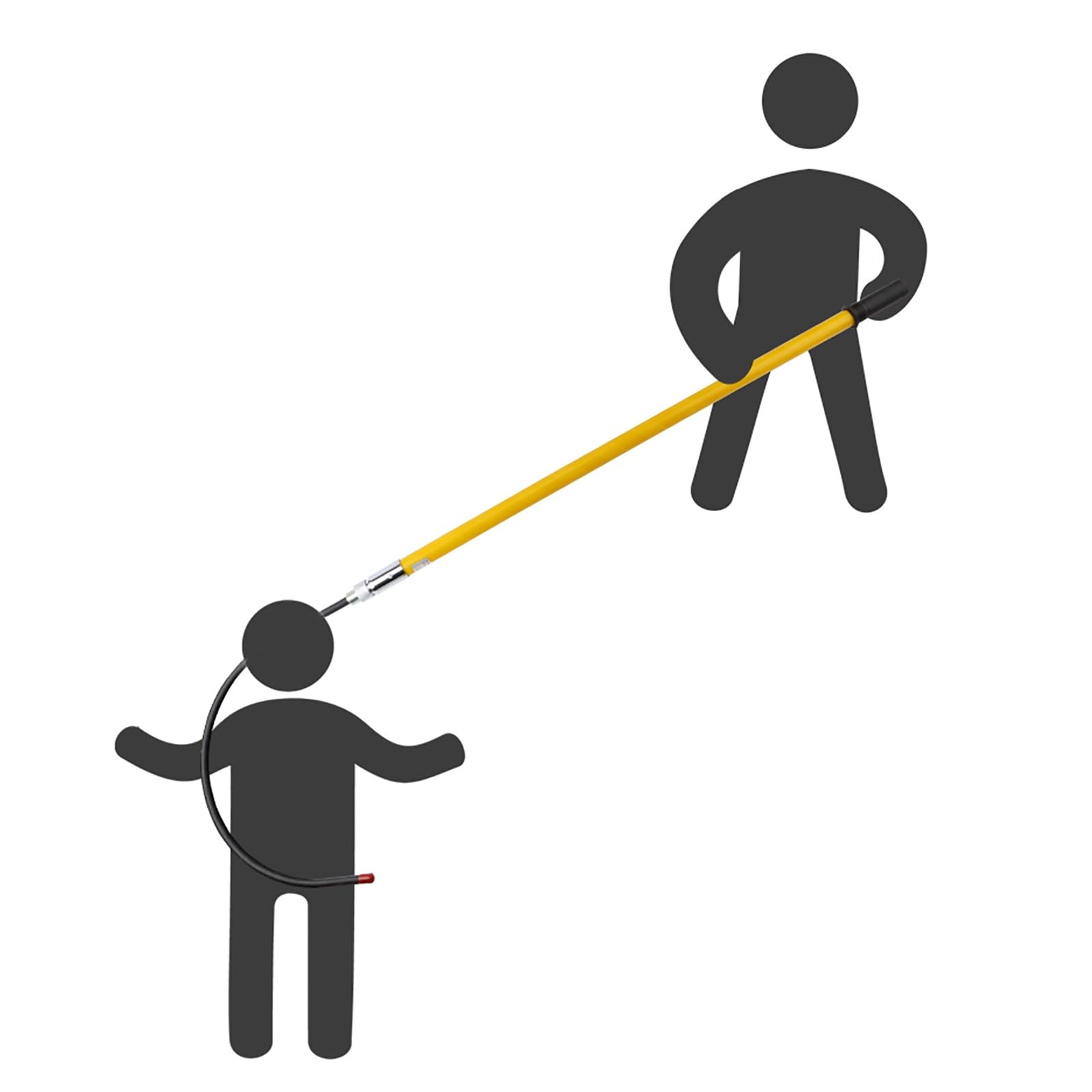 MSHGSKU High Voltage Insulated Rescue Hook - Telescopic 1m/3.2ft Epoxy Resin Pole with Reinforced Fiberglass Handle for Electrocution Emergency & Drowning Victim Rescue (10kV 220kV)