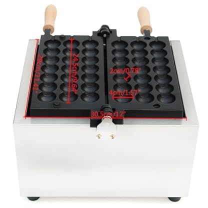 1500W Edelstahl Elektrisch Waffelbissen Bubble Waffle Maker Waffelmaschine Timer: 0~5 Min Kommerzielle Waffelkugelmaschine Aus Edelstahl 50~300℃ – Bild 7
