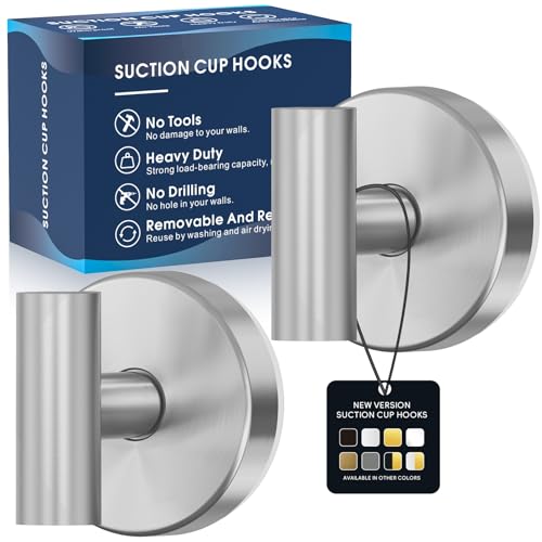 MOTAIPEAK Suction Cup Hooks for Shower,Heavy Duty Shower Towel Suction