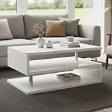 STRUCTURE ET UTILISATION - Table basse avec trois plans d'appui et deux colonnes, parfaite pour être placée aussi bien dans le salon que dans la cuisine, elle est idéale si elle est utilisée dans des pièces avec des besoins d'espace grâce aux dimensions standards qui la composent - Table basse pour un salon parfait pour compléter l'espace devant votre canapé ou votre fauteuil - Meuble pouvant servir de surface d'appui polyvalente, meuble parfait pour meubler également un bureau ou une salle de conférence - Les étagères en dessous sont adaptées pour contenir des magazines, des livres ou tout le nécessaire pour compléter la télé