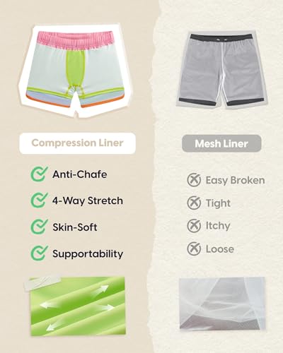 maamgic Boys Swim Trunks with Compression Liner Vintage Swim Shorts Toddler Swimsuit3