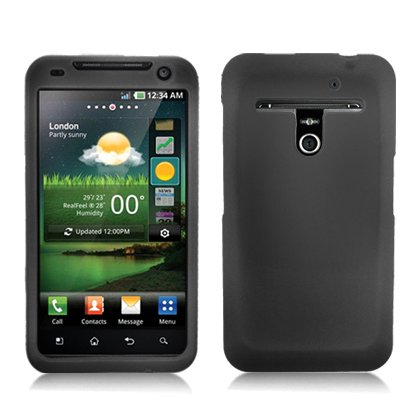 Aimo Wireless LGVS910PCLP001 Rubber Essentials Slim and Durable Rubberized Case for LG Esteem/Revolution MS970 - Retail Packaging - Black