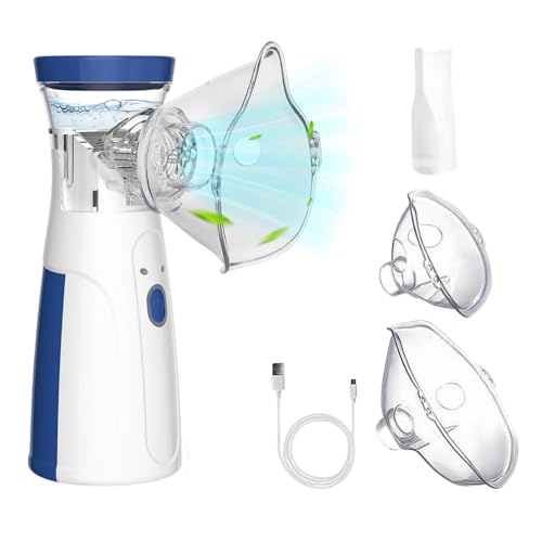 Nebulizador Adultos,USB-C Recargable Aerosol Ultrasónico,Nebulizador Silencioso Para,Nebulizador Portatil para Bebe y Adultos,2 Máscaras y 1 Boquilla Incluyen para el Hogar y el Uso de Viaje