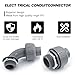 Wocloer 1-1/4 inch Liquid Tight Connector PVC Flexible Conduit Connector, 180 Degree and 90 Degree UL Listed, Non-Metallic Electrical Conduit Fittings 6 Pack(4 pcs 180D/2 pcs 90D)
