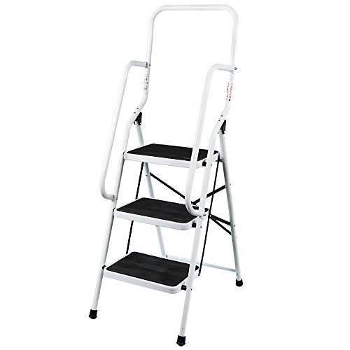 Home Vida 3 Step Ladder with Safety Handrail Foldable Safety Non Slip Matt Safe Heavy Duty