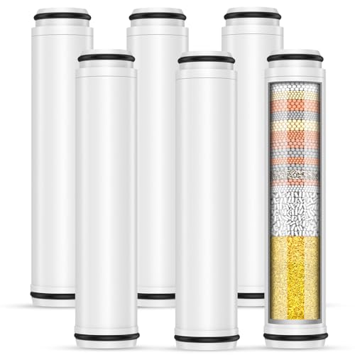 Image of FEELSO Shower Filter for Handheld Shower Head, 6 Pack 15 Stage Replacement Filters for Hard Water Remove Chlorine and Harmful Substances