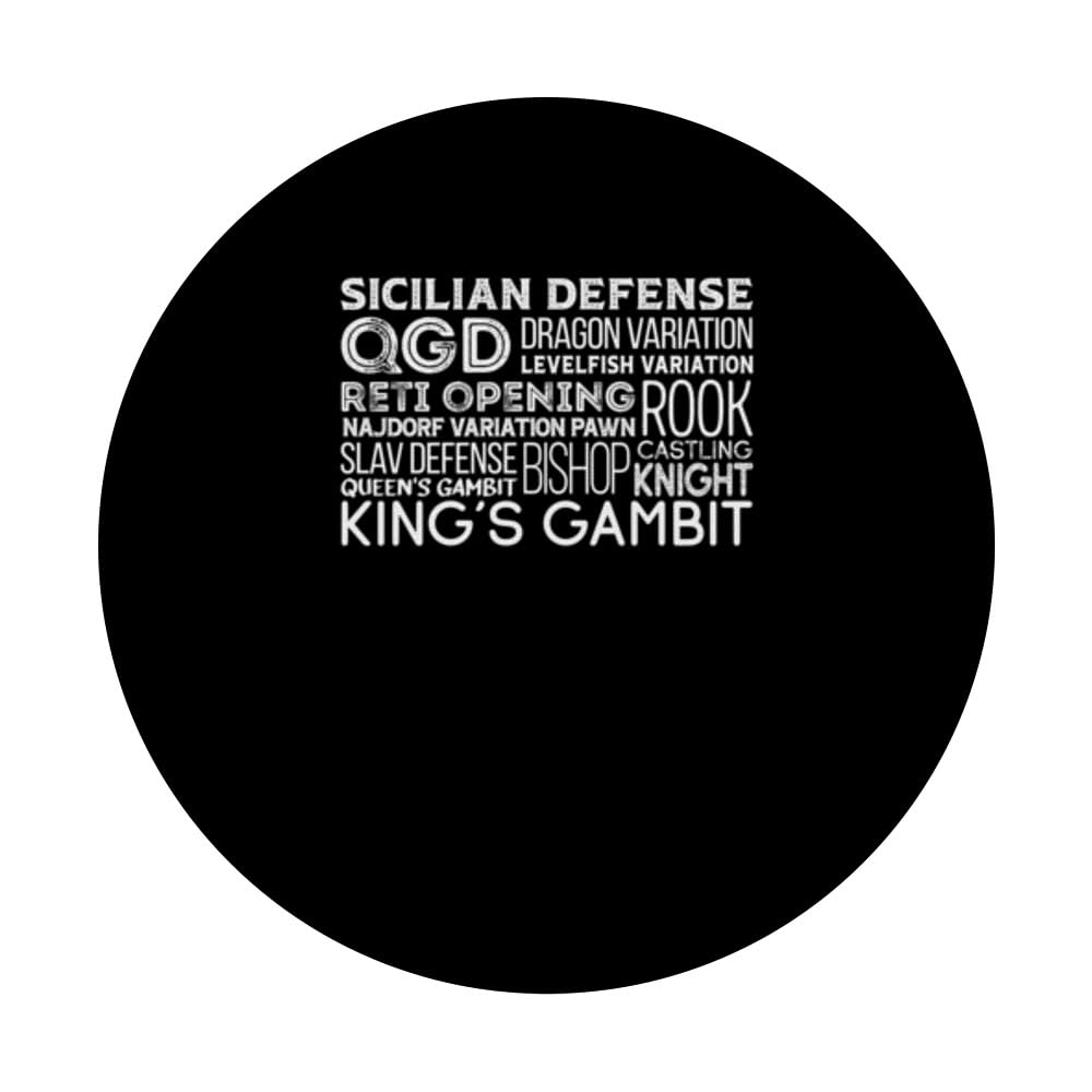 Chess Player Defense Queen King Rook Pawn Bishop Castling PopSockets Swappable PopGrip, Black - Image 3