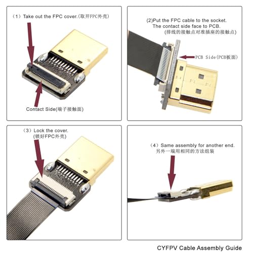 NFHK CYFPV FPV HDMI Male to Up Angled 90D HDMI Male HDTV FPC Flat Cable for FPV HDTV Multicopter Aerial Photography - Image 3