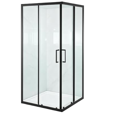 VEVOR Shower Enclosure, 35 in. D x 35 in. W x 72 in. H, Framed Corner Double Sliding Shower Door with 1/4 in. Clear Tempered Glass, Shower Stall for Walk in Shower (Shower Base Not Included)