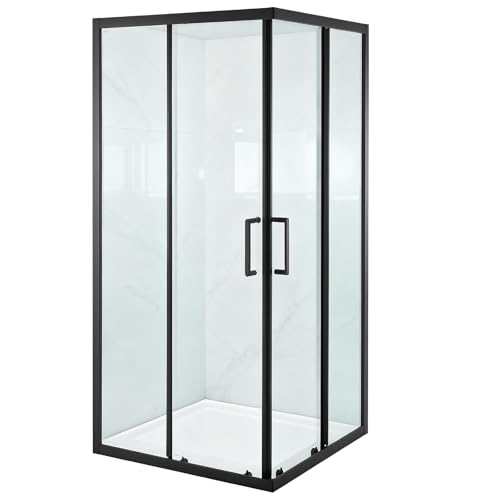 VEVOR Shower Enclosure 35 in. D x 35 in. W x 72 in. H Framed Corner Double Sliding Shower Door with 1/4 in. Clear Tempered Glass Shower Stall for Walk in Shower (Shower Base Not Included)