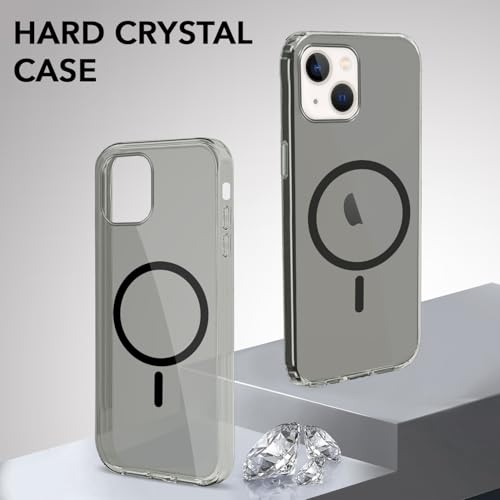 Image of Jkobi Lifetime Anti-Yellow MagSafe Compatible Clear Back Cover Case for Apple iPhone 13 (Sleek Hard Crystal | Shockproof and Camera Protection)