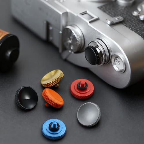Stalora 6PCS Kamera Auslöser Knopf, Aluminiumlegierung, für Fujifilm X100VI X-T30 X-T20 X-T10 X-T3 X-PRO, Leica, Weicher Shutter Release Button, Konkaver Auslöseknopf, Rot/Braun/Orange/Schwarz