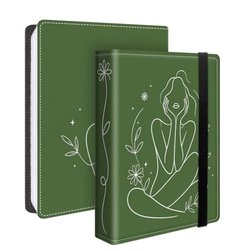 Image of Photo Album 4x6 120 Pockets Olive Women Botanical Line Art