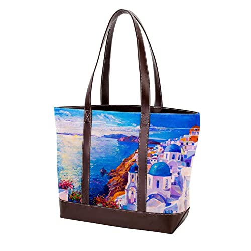 Sac à bandoulière grand format fini le désordre avec ce cabas peinture à l'huile