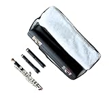 Deloitte Synthetic Ebony Piccolo C Key, Silver Plated, Dual Head, DPC-50, Professional Piccolo Instrument with Cleaning Kit, Carrying Case