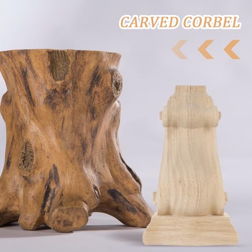 Unfertige Holzkonsole Dekorative Aus Holz Geschnitzte Konsolen Unbemalte TüRdekoration Geschnitzte Ecke Onlay Konsole EuropäIschen Stil Regalhalterungen FüR Eckschrank Kaminsims (10*18*6 CM)