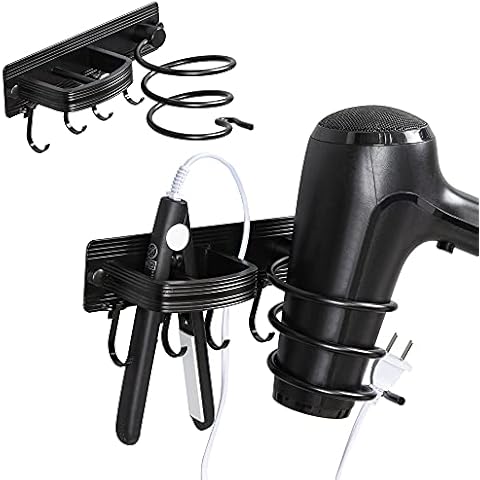 Warminn Hair Dryer Holder Hair Wall Mounted Blow Dryer Holder Bedroom & Bathroom Multi-Functional Space Saving Storage Bracket Cover